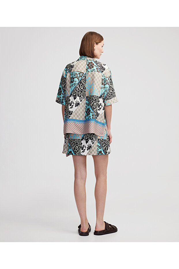 Desenli viskoz gömlek - 6