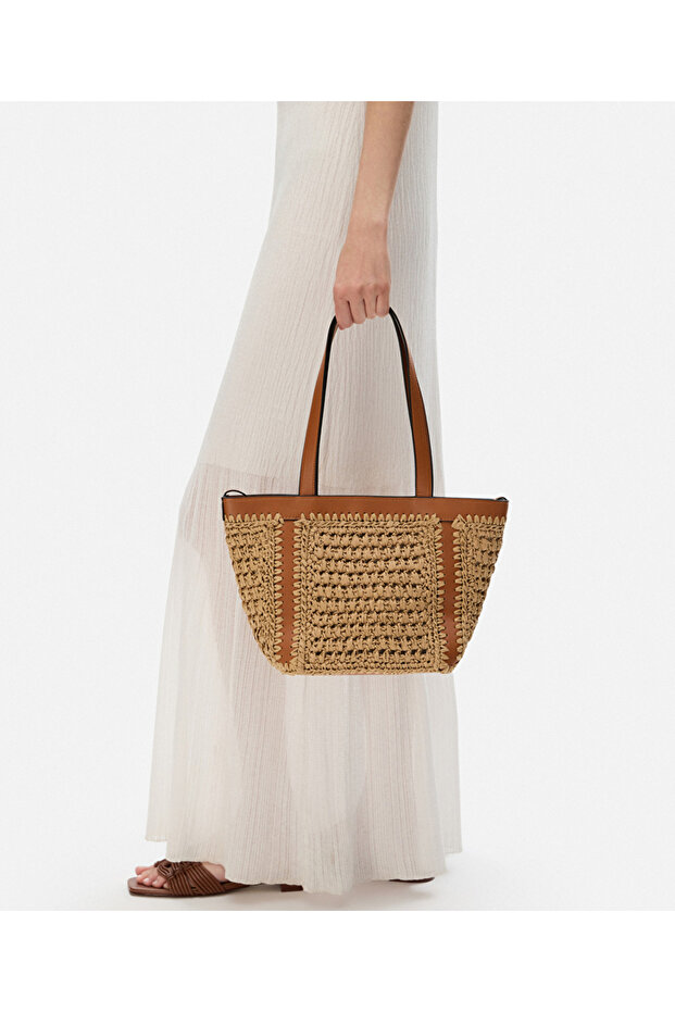 Suni deri mix çanta - 2