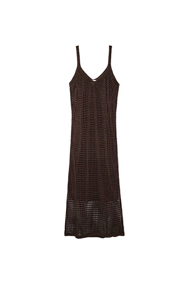 Ajurlu triko elbise - 3