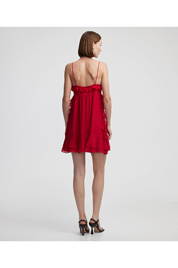 Fırfırlı mini elbise - 6