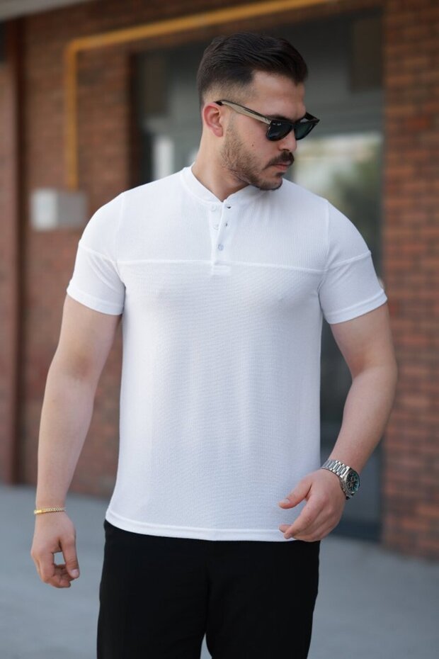 Men's Judge Collar Short Sleeve Cotton T-Shirt
