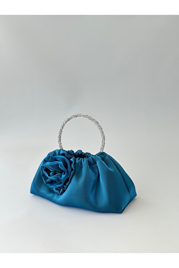 Copy - Shiny Satin Rose Portfolio Evening Dress Handbag