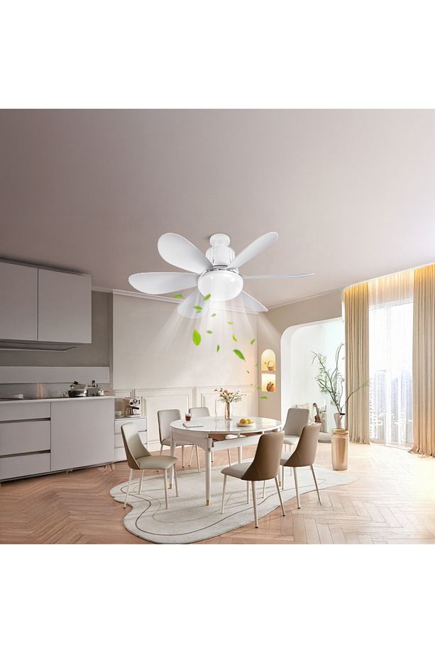 Goes Tavan Vantilatörü Led Işık 3 Kademe Hız Modu Sessiz 52 Cm Çap 6 Kanat Kumandalı Vantilatör - 6