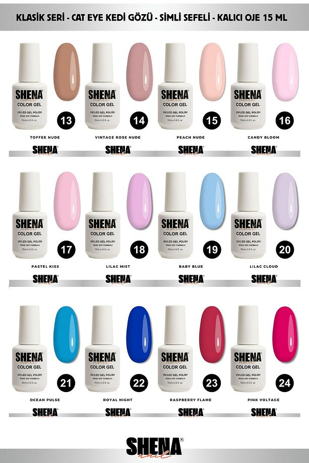 Shena® Kalıcı Oje Seti 100 Adet 15 ml - From Dubai- Profesyonel Salon Seti - 6