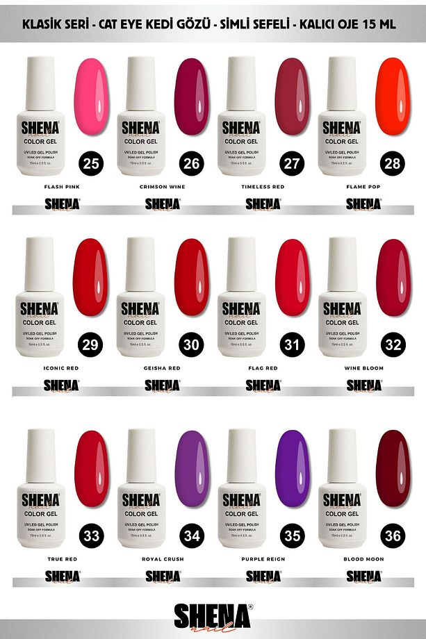 Shena® Kalıcı Oje Seti 100 Adet 15 ml - From Dubai- Profesyonel Salon Seti - 5