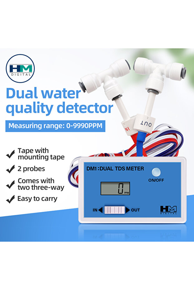 DM-1 TDS Tester Online Water Quality Tester LCD Digital EC/TDS Meter us/PPM Detection EC Detector In