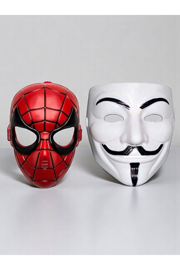 2li Maske Seti Örümcek Adam V For Vendetta Maske Eğlence Karakter Parti Seti Çocuk Yetişkin Maske - 1