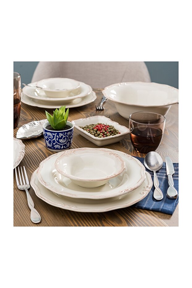 EKRU ÇUKUR TABAK 22CM - 4