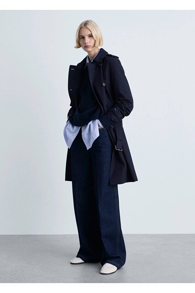 Klasik kemerli trençkot - 2