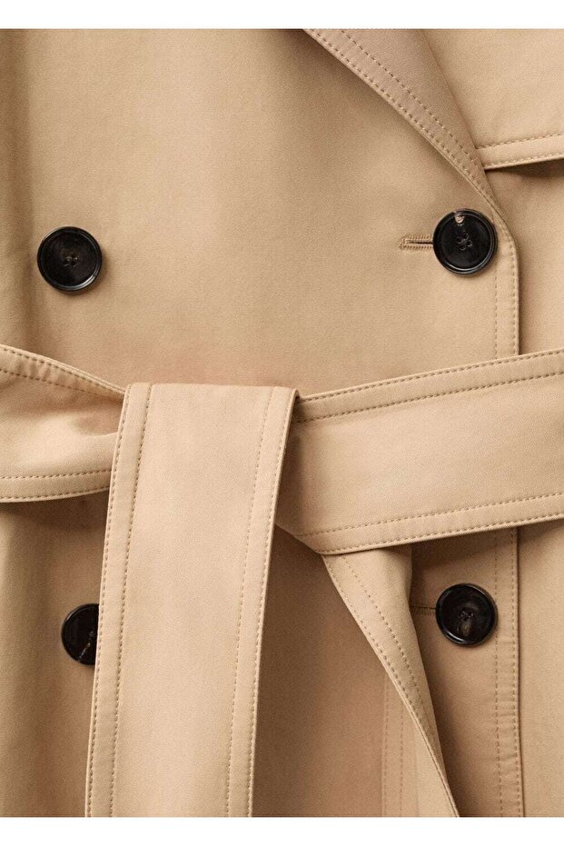 Uzun oversize pamuklu trençkot - 8