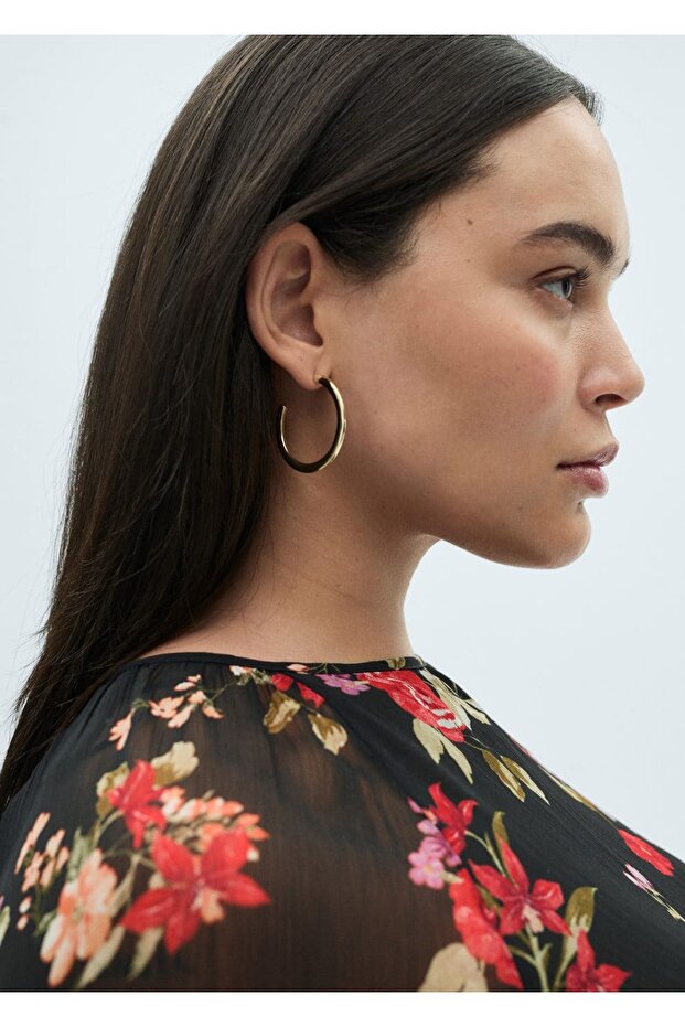 Çiçekli volanlı bluz - 7