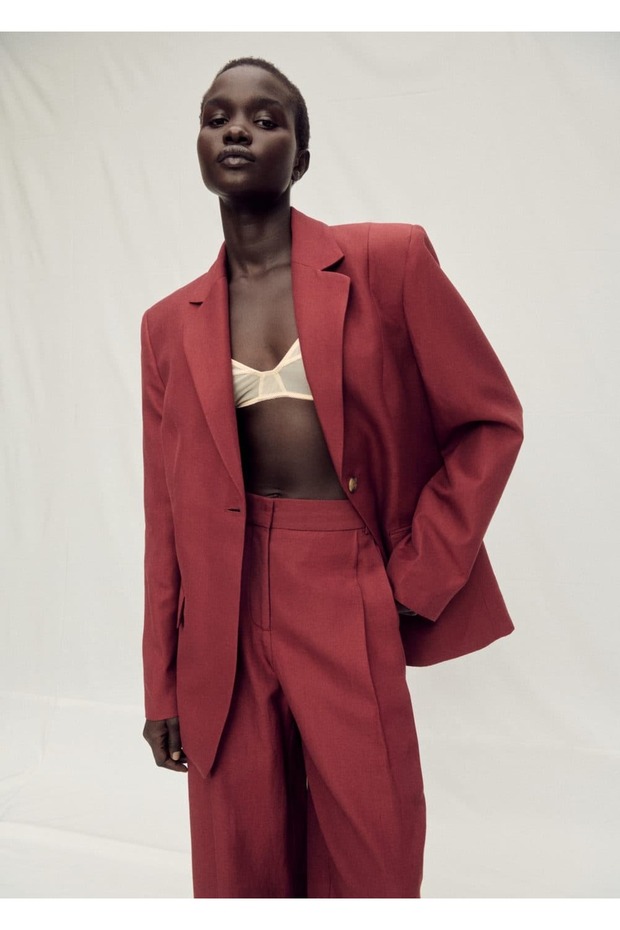 Keten Karışımlı Blazer Ceket - 6