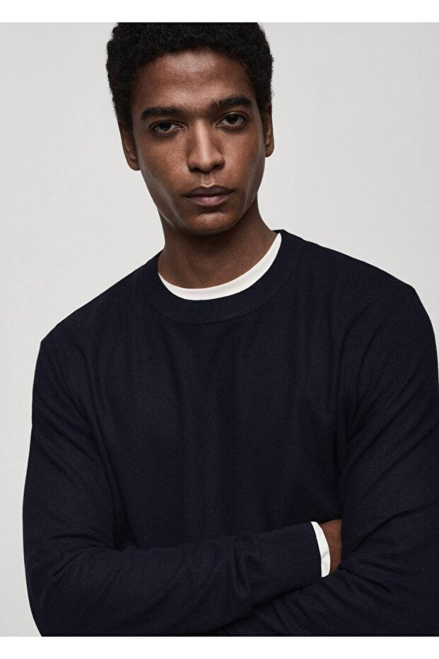 Mikro yapılı pamuklu triko kazak - 7