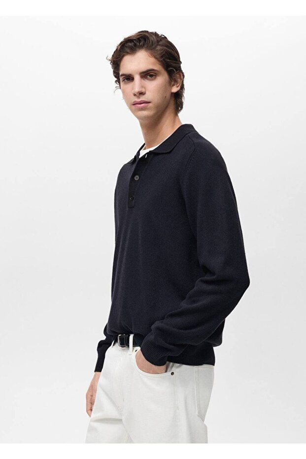 Pamuklu triko polo gömlek - 6