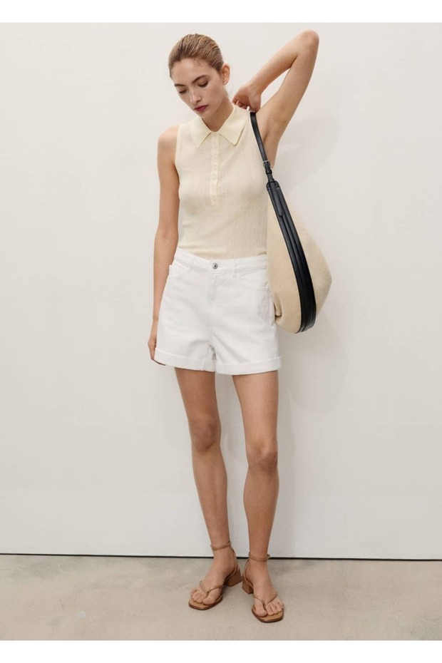 Yüksek Bel Mom-fit Denim Şort - 2