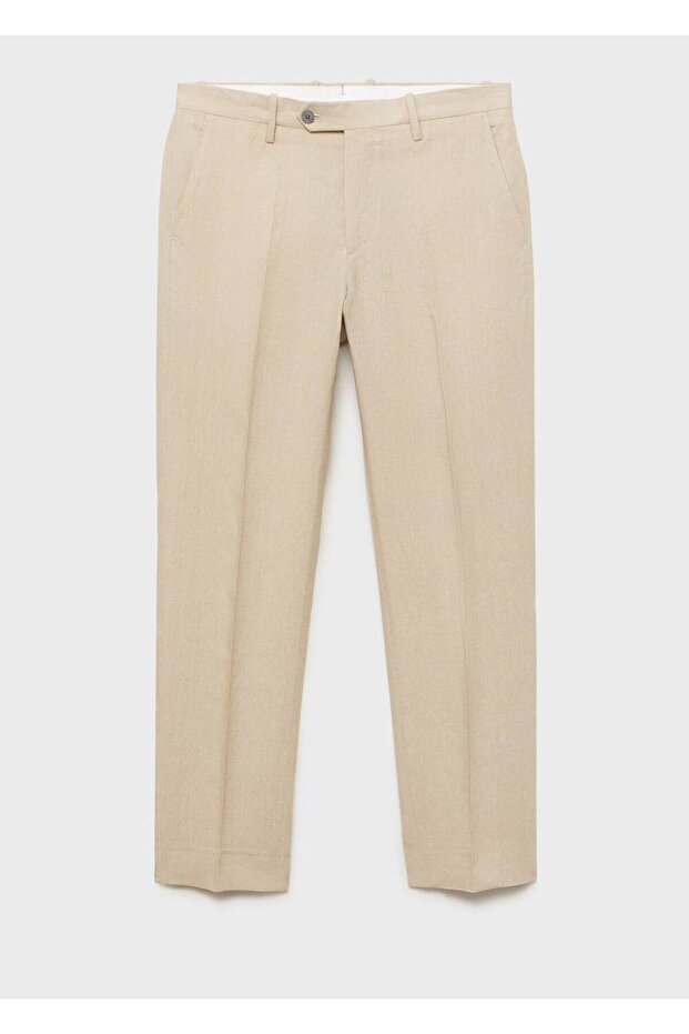 Slim fit %100 keten pantolon - 3