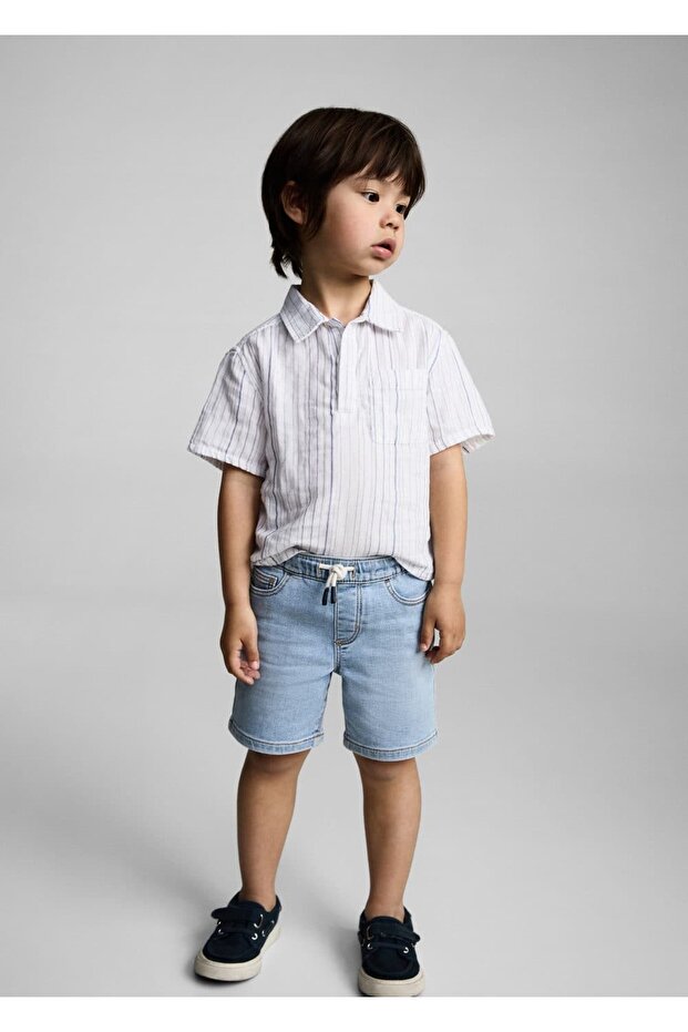 İp Detaylı Denim Bermuda Şort - 2