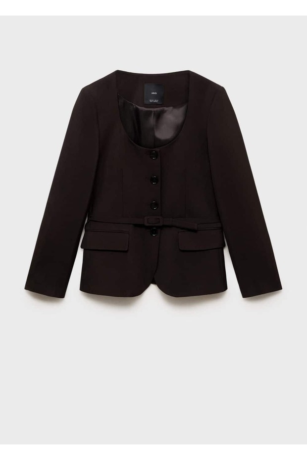 Kemerli blazer ceket - 3