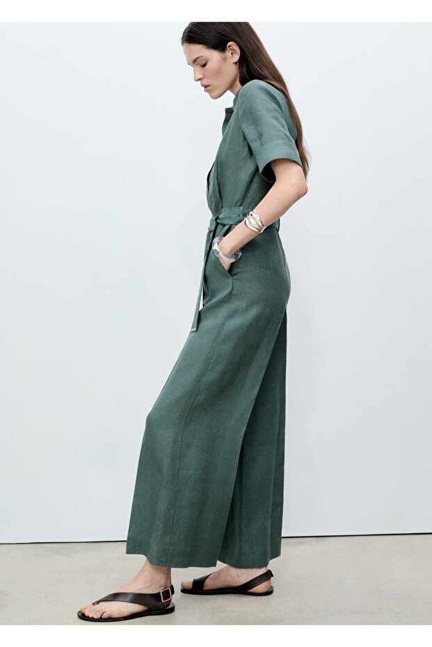 Keten gömlek tulum - 7