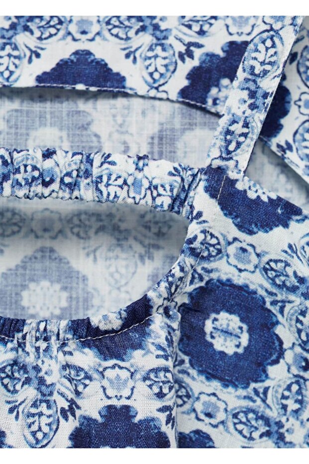 Desenli pamuklu bluz - 6