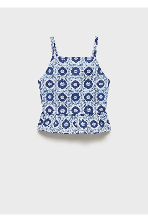 Desenli pamuklu bluz - 2