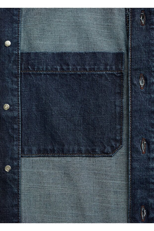 Regular kesim denim gömlek ceket - 8