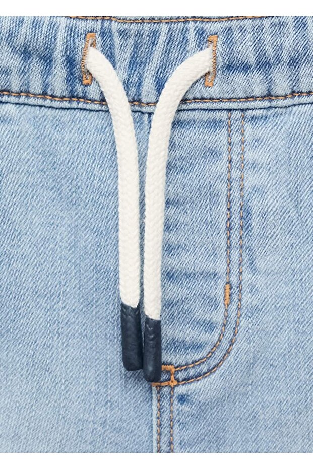 İp Detaylı Denim Bermuda Şort - 5