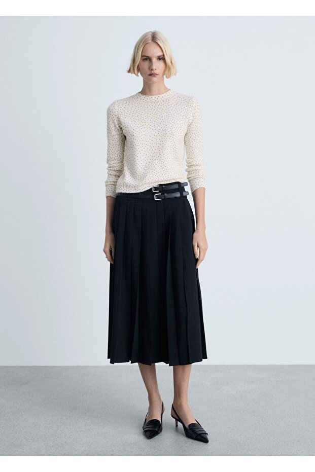 Polka Dot Knit Sweater - 2