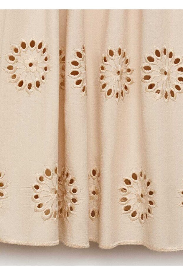 Kenarı işlemeli pamuklu etek - 5