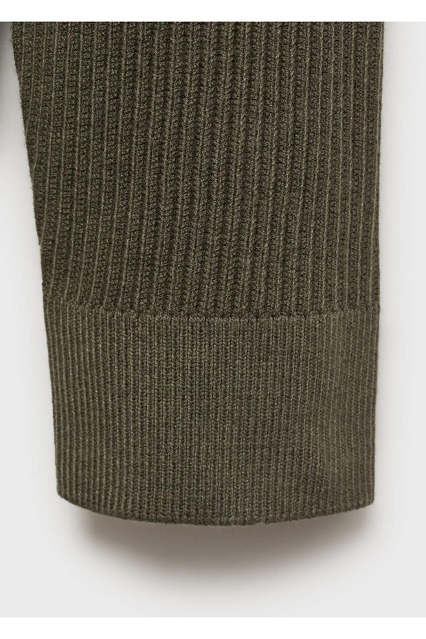 Pamuk karışımlı fitilli triko kazak - 5