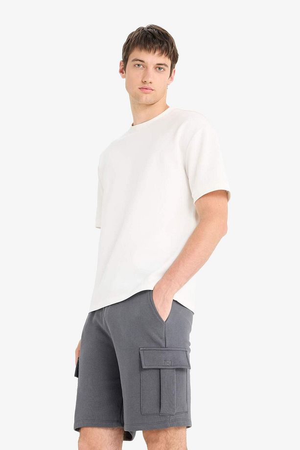 Regular Fit Beli Bağcıklı Kargo Cepli Şort D9494AX25SM - 4