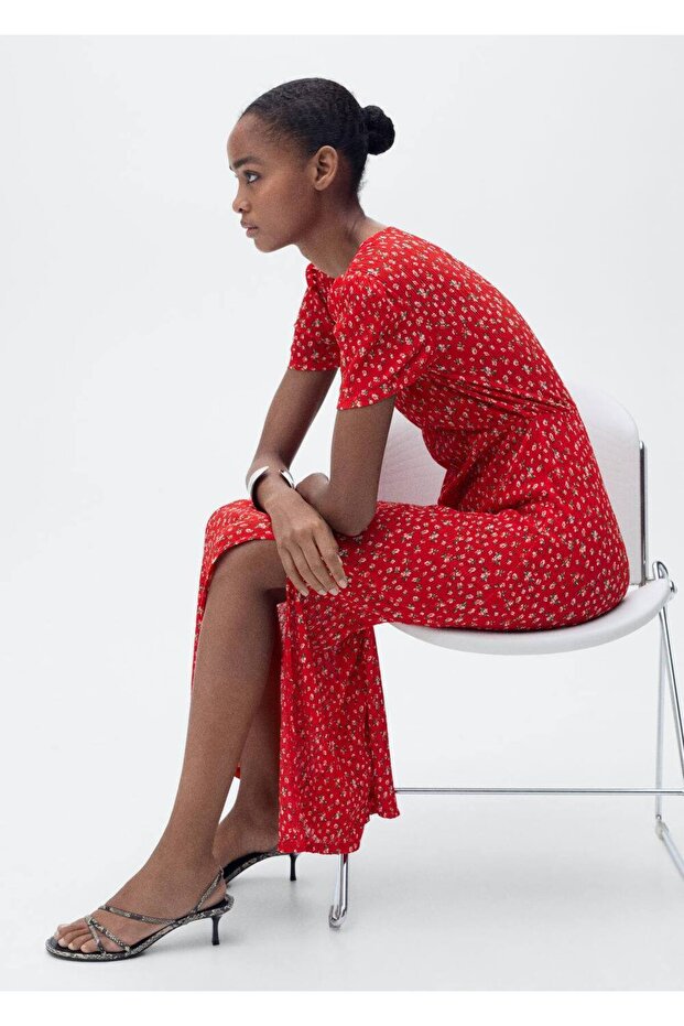 Çiçekli midi etek - 8