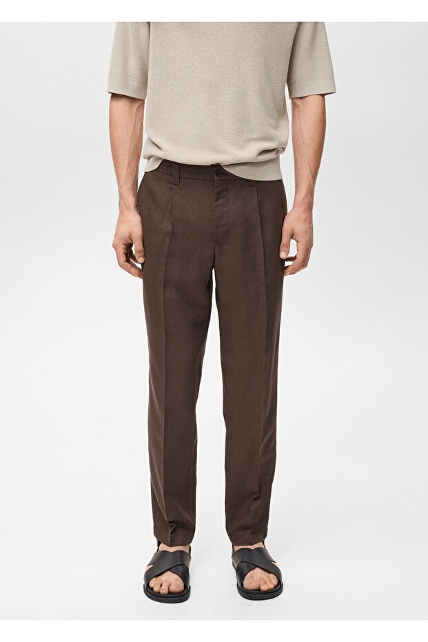 Regular fit keten pantolon - 1