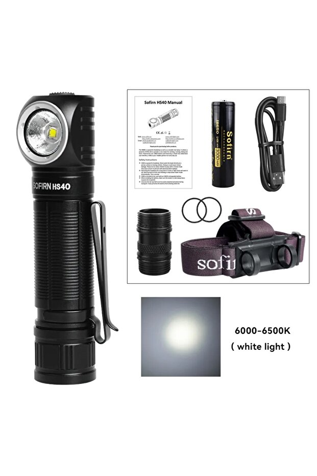 6000-6500K Sofirn HS40 USB C Rechargeable Headlamp 18650 Super Bright SST40 LED Torch 2000lm Headlig