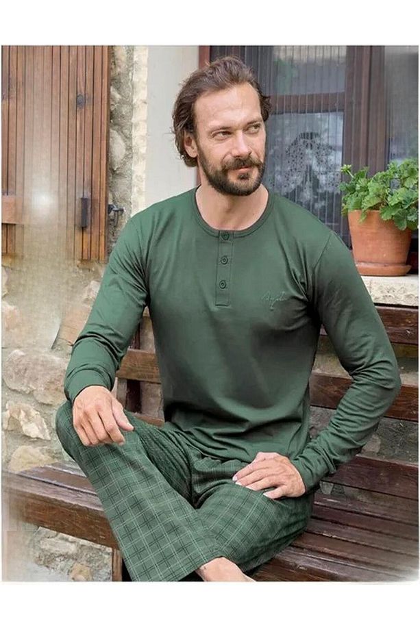 Erkek Modal Uzun Kollu Pijama Takımı 3489 - 1 Adet - 1