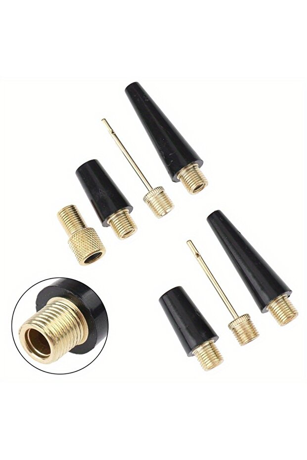 4pcs 1set 3/4pcs Nozzle Adapter Gym Ball Manual Hand Pump Needle Set Outdoor Soccer Volleyball Air I