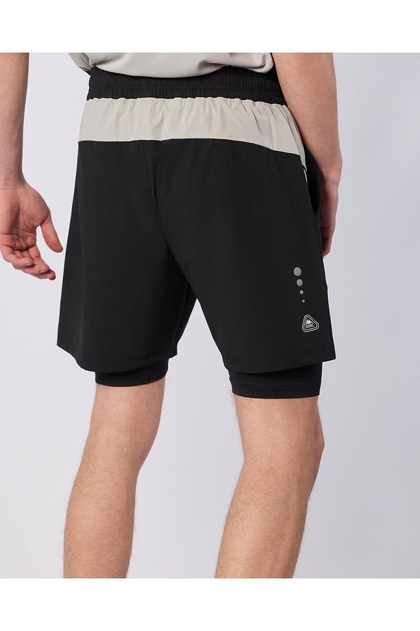 Midtown Double Short Erkek Siyah-Gri Regular Fit Taytlı Şort - 5