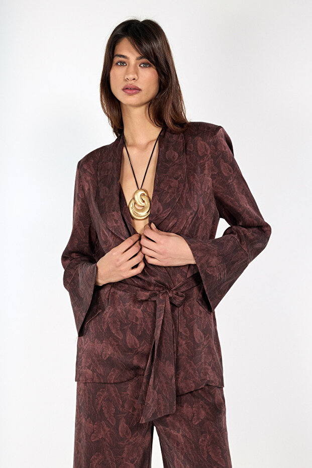 Desenli Kimono Ceket