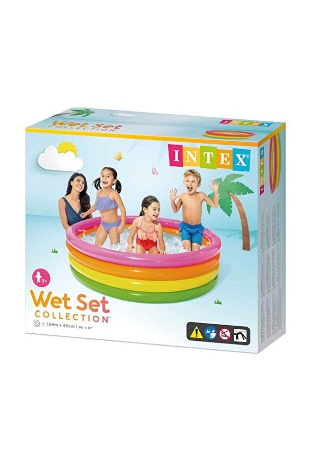 مسبح الأطفال القابل للنفخ ذو الأربع حلقات من Sunset Glow - 1