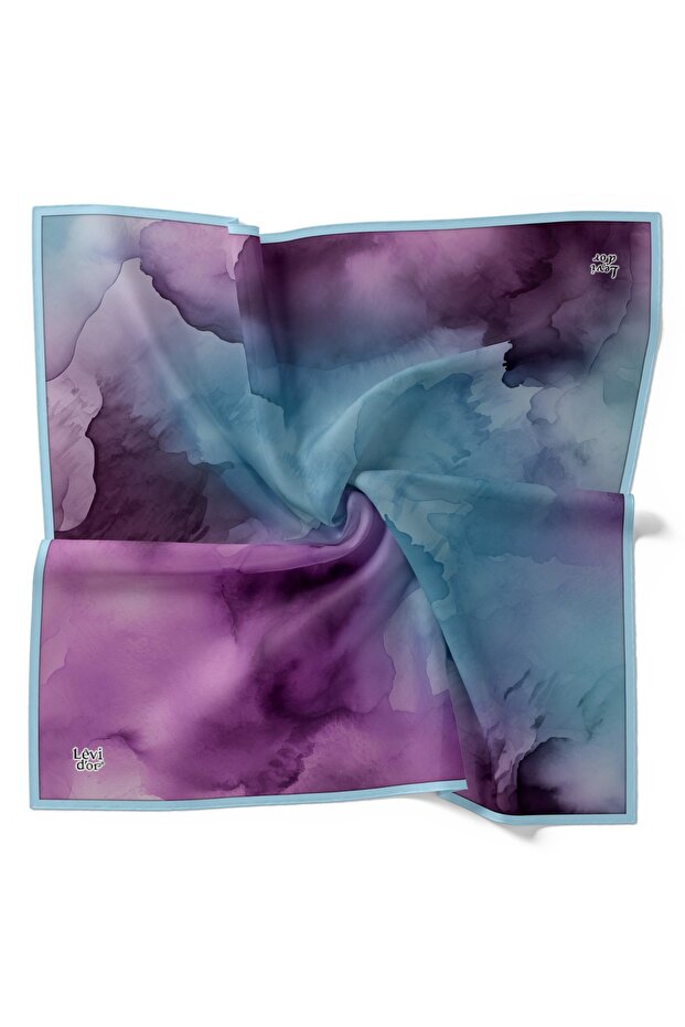 Eșarfă din bumbac ușor cu model de nor - 1