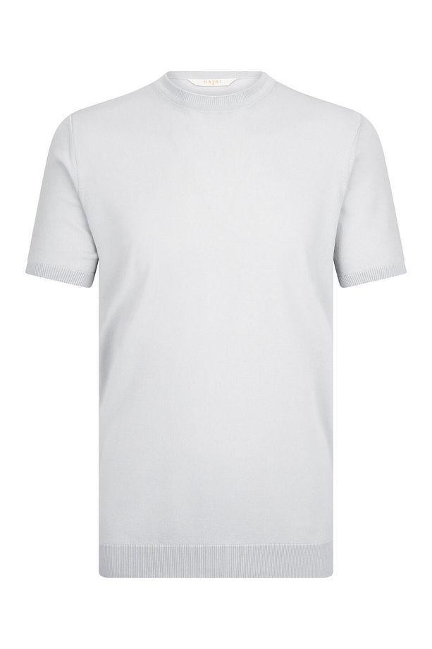 Gri Regular Fit Bisiklet Yaka Rayon Tişört - 1
