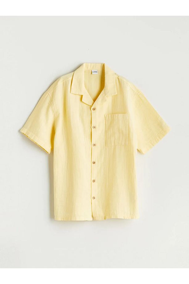 LCW Kids Sari Basic Kısa Kollu Erkek Çocuk Gömlek - 1