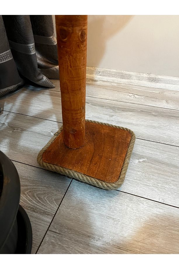 “Doğal Ahşap Lambader - Jüt Halat Detaylı ,Tek Küre Başlıklı Doğal Lambader.”(140/150 Cm) - 6