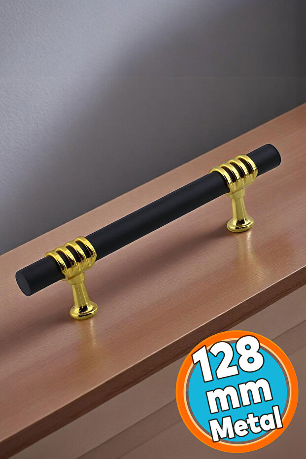 Furniture Kitchen Cabinet Drawer Cupboard Handles Lid Handle Handle Black Gold 128 mm Metal Handle(12.8 cm)