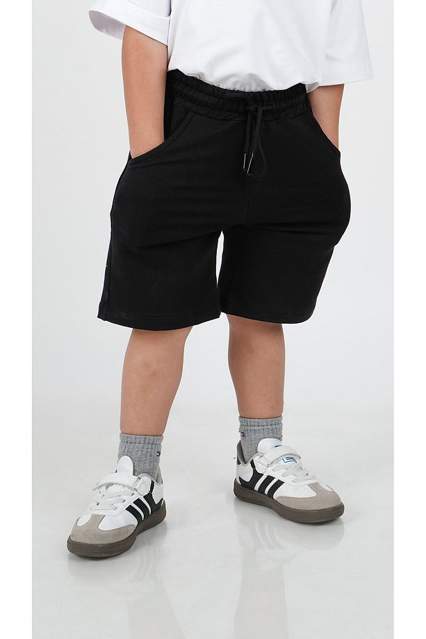 Çocuk UNISEX Pamuklu Cep ve İp Detaylı Basic Şort Bermuda - 1