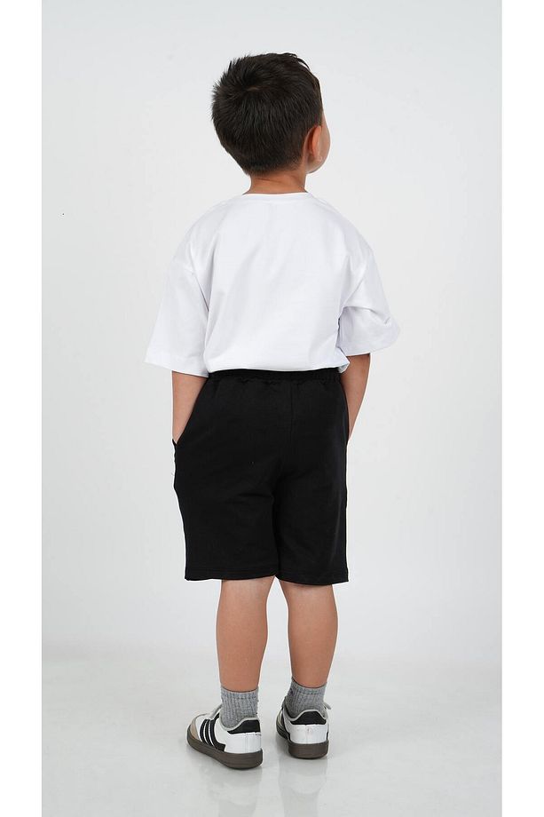 Çocuk UNISEX Pamuklu Cep ve İp Detaylı Basic Şort Bermuda - 3