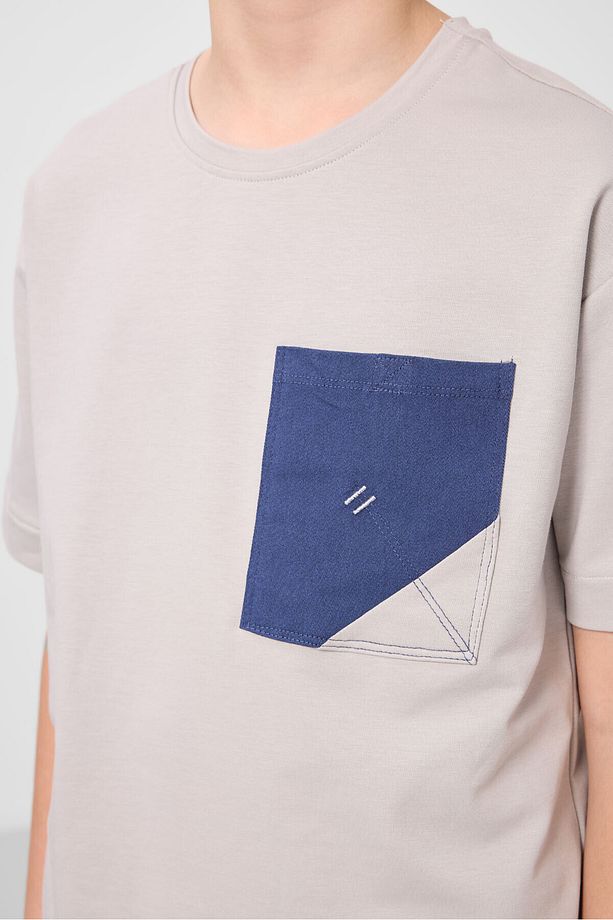 Taş-Parlament Pamuklu Oversize Fit Dokuma Hafif Esnek Chino Erkek Çocuk Şort Takım - 11278 - 7
