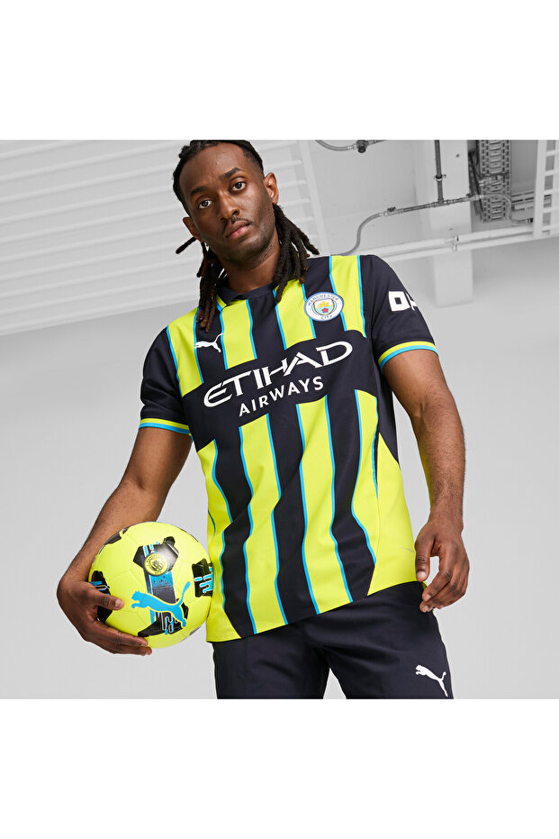 Mens Manchester City 24/25 Authentic Away Football Jersey Top - Multicolor