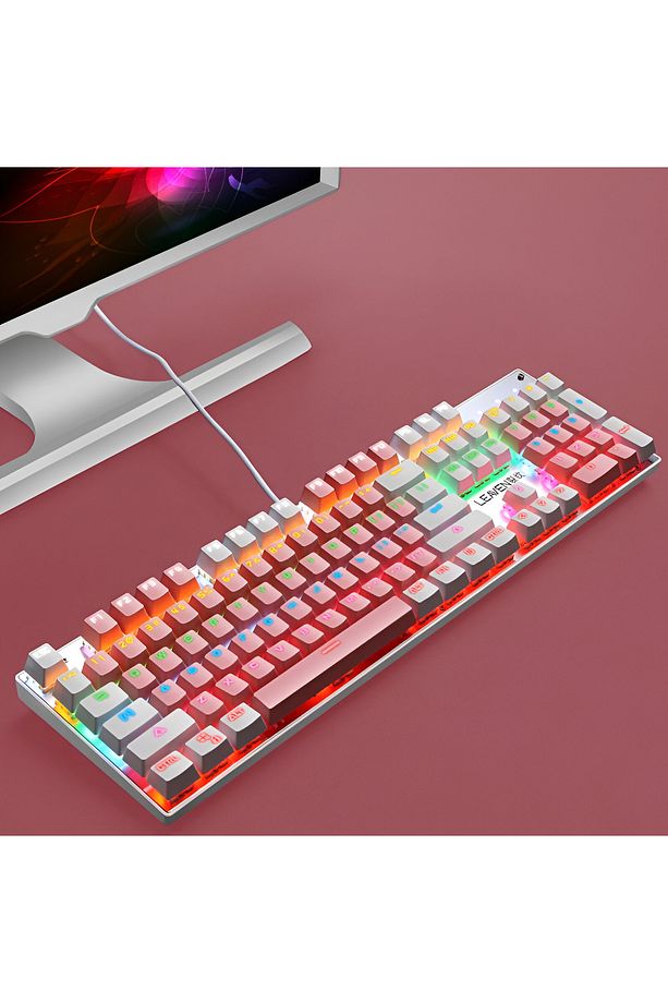 K660 Pembe - Mavi Switch Gamer Klavye G11 Pembe Oyuncu Mouse Seti - 3