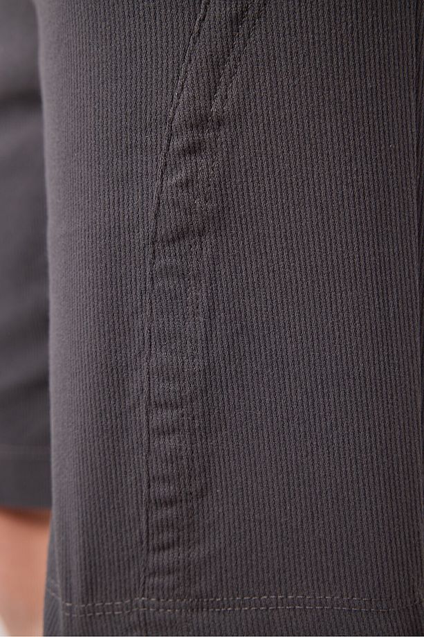 Taş-Antrasit Pamuklu Oversize Fit Dokuma Hafif Esnek Chino Erkek Çocuk Şort Takım - 11276 - 6